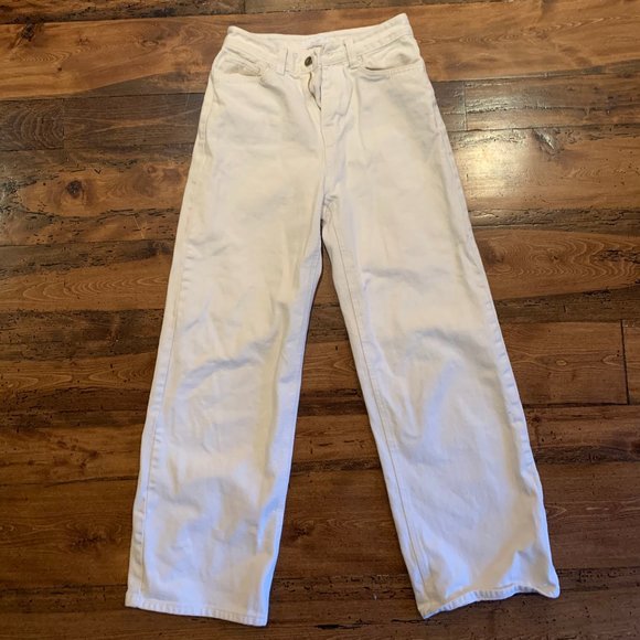OAK + FORT straight leg white pant - Picture 3 of 3